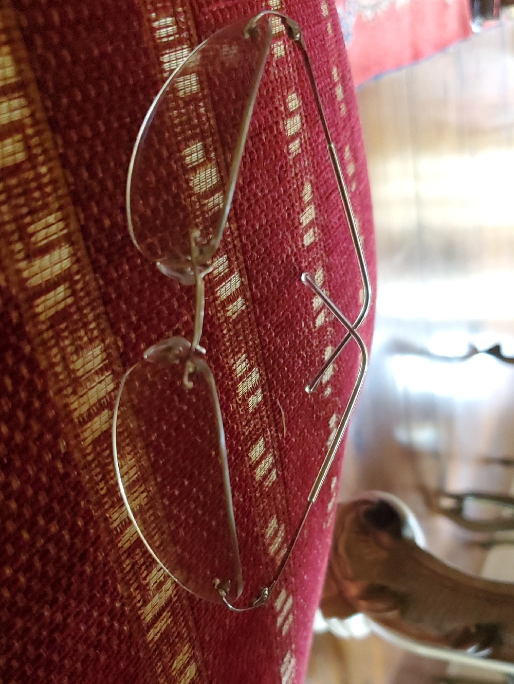 Vintage 90s Giorgio Armani 1550 Rimless Silver Sunglasses / Eyeglasses